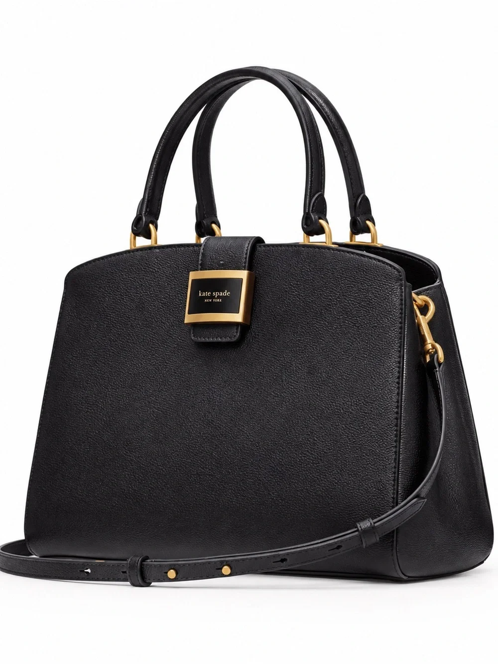 New kate spade Katy Satchel handbag black Leather Crossbody $428 MSRP